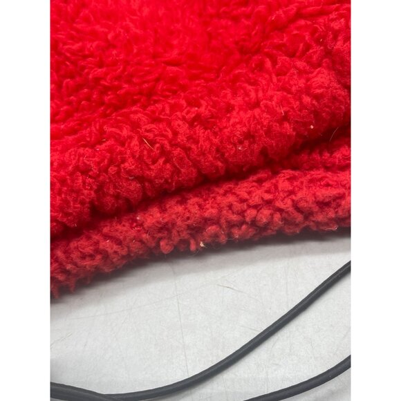 no boundaries fuzzy long sleeve sweatshirt solid red 1/4 zip pockets large READ - Picture 7 of 8